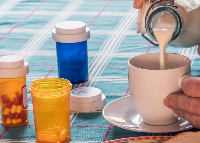Taking medication with milk